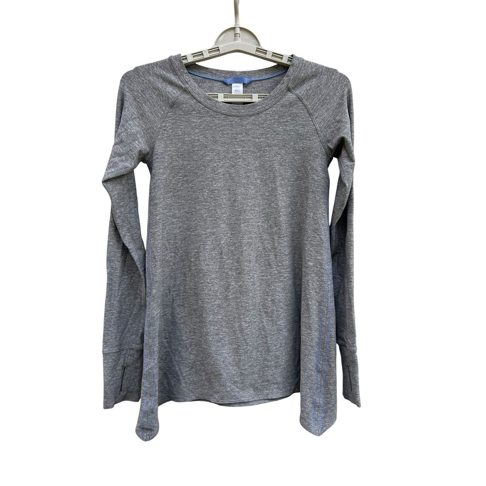 Ivivva Lululemon Gray Long Sleeve Performance Shirt Girls 12 Thumbholes Active